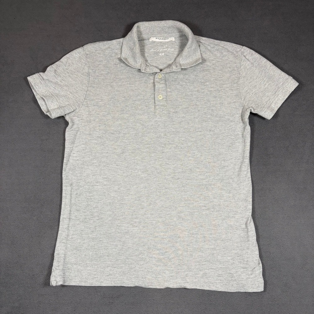 H&M L.O.G.G. Polo Shirt Mens Small Gray Short Sleeve Pique